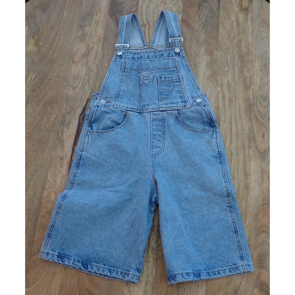 Vintage 90s Guess Overall Shortalls Women's size 8 Denim 100% Cotton Made in USA